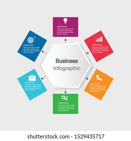 Infographic vector, cycle diagram, graph. Presentation chart. Business concepts, parts, steps, processes. Visualization of infographic data. Startup template. - Vector