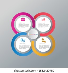 Infographic vector, cycle diagram, graph. Presentation chart. Business concepts, parts, steps, processes. Visualization of infographic data. Startup template. - Vector