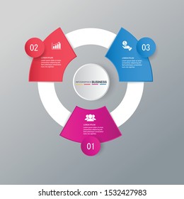 Infographic vector, cycle diagram, graph. Presentation chart. Business concepts, parts, steps, processes. Visualization of infographic data. Startup template. - Vector