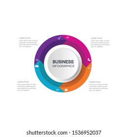 Infographic vector, cycle diagram, graph. Presentation chart. Business concepts, parts, steps, processes. Visualization of infographic data. Startup template. - Vector