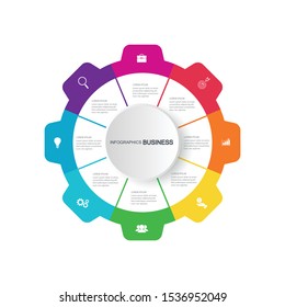 Infographic vector, cycle diagram, graph. Presentation chart. Business concepts, parts, steps, processes. Visualization of infographic data. Startup template. - Vector