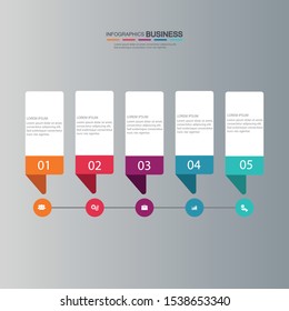 Modern Business Process Template 5 Steps Stock Vector (Royalty Free ...