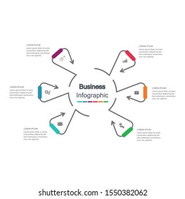 Infographic vector, cycle diagram, graph. Presentation chart. Business concepts, parts, steps, processes. Visualization of infographic data. Startup template. - Vector