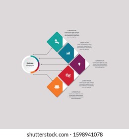 Infographic vector, cycle diagram, graph. Presentation chart. Business concepts, parts, steps, processes. Visualization of infographic data. Startup template. - Vector
