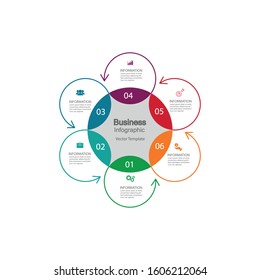Infographic vector, cycle diagram, graph. Presentation chart. Business concepts, parts, steps, processes. Visualization of infographic data. Startup template. - Vector
