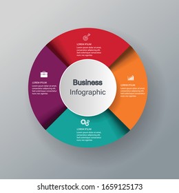 Infographic vector, cycle diagram, graph. Presentation chart. Business concepts, parts, steps, processes. Visualization of infographic data. Startup template. - Vector