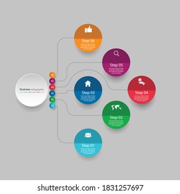 Infographic vector, cycle diagram, graph. Presentation chart. Business concepts, parts, steps, processes. Visualization of infographic data. Startup template. - Vector