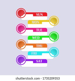 infographic vector day Sunday Saturday working days and one day