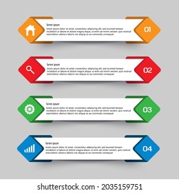 infographic vector design, banner template with number options for infographic, design, business, education, presentation, website, brochure, pamphlet. Editable vector tags, with royalty free eps10.