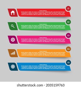 infographic vector design, banner template with number options for infographic, design, business, education, presentation, website, brochure, pamphlet. Editable vector tags, with royalty free eps10.
