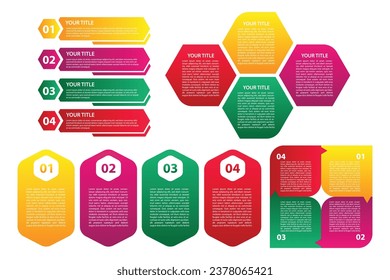 Infographic vector design for daily notes, flowchart collection set