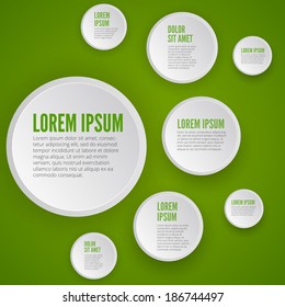 Infographic vector design layout with paper style on green background