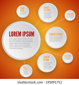 Infographic vector design layout with paper style on orange background