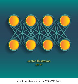 Infographic vector design on the green background