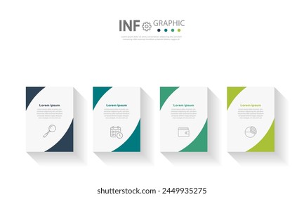 Infographic vector design template and 4 options or steps. Can be used for process diagrams, presentations, workflow layouts.