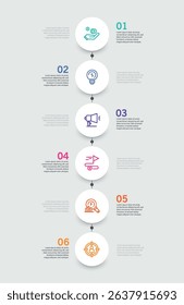  Infographic vector design template with 6 options, steps or processes. Can be used for workflow layout, diagram, annual report, web design