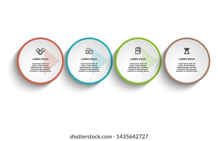 Infographic. Vector Infographic design template with icons and 4 numbers options or steps. Can be used for process diagram, presentations, workflow layout, banner, flow chart, info graph.