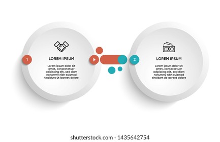 Infographic. Vector Infographic design template with icons and 2 numbers options or steps. Can be used for process diagram, presentations, workflow layout, banner, flow chart, info graph.