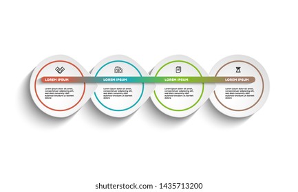 Infographic. Vector Infographic design template with icons and 4 numbers options or steps. Can be used for process diagram, presentations, workflow layout, banner, flow chart, info graph.