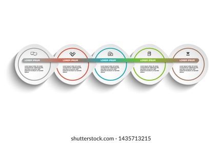 Infographic. Vector Infographic design template with icons and 5 numbers options or steps. Can be used for process diagram, presentations, workflow layout, banner, flow chart, info graph.