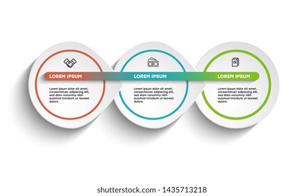 Infographic. Vector Infographic design template with icons and 3 numbers options or steps. Can be used for process diagram, presentations, workflow layout, banner, flow chart, info graph.