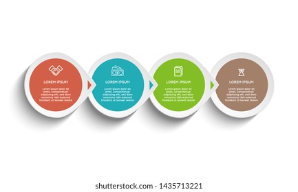 Infographic. Vector Infographic design template with icons and 4 numbers options or steps. Can be used for process diagram, presentations, workflow layout, banner, flow chart, info graph.