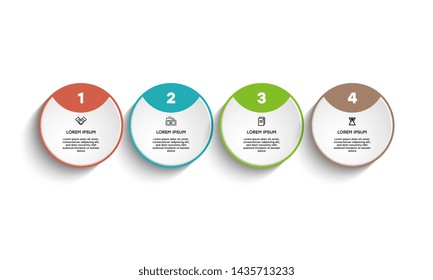 Infographic. Vector Infographic design template with icons and 4 numbers options or steps. Can be used for process diagram, presentations, workflow layout, banner, flow chart, info graph.