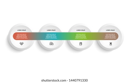 Infographic. Vector Infographic design template with icons and 4 numbers options or steps. Can be used for process diagram, presentations, workflow layout, banner, flow chart, info graph.