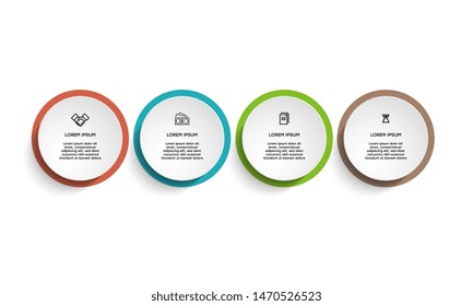 Infographic. Vector Infographic design template with icons and 4 numbers options or steps. Can be used for process diagram, presentations, workflow layout, banner, flow chart, info graph.