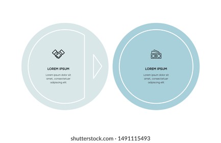 Infographic. Vector Infographic design template with icons and 2 numbers options or steps. Can be used for process diagram, presentations, workflow layout, banner, flow chart, info graph.