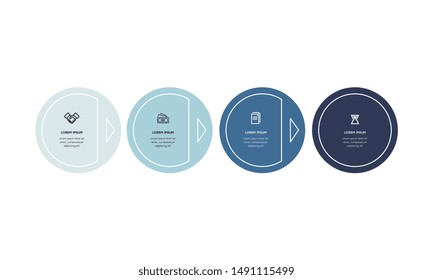 Infographic. Vector Infographic design template with icons and 4 numbers options or steps. Can be used for process diagram, presentations, workflow layout, banner, flow chart, info graph.