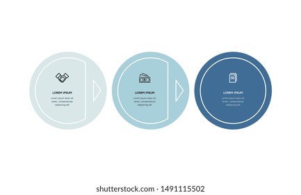 Infographic. Vector Infographic design template with icons and 3 numbers options or steps. Can be used for process diagram, presentations, workflow layout, banner, flow chart, info graph.