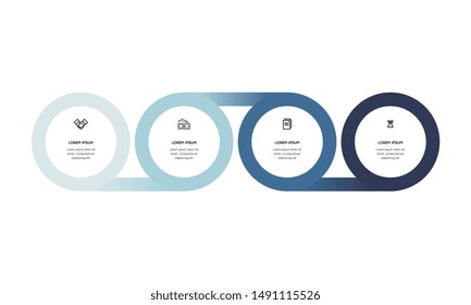 Infographic. Vector Infographic design template with icons and 4 numbers options or steps. Can be used for process diagram, presentations, workflow layout, banner, flow chart, info graph.