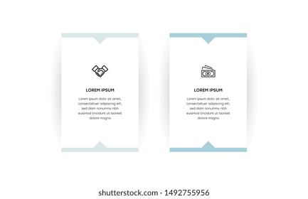 Infographic. Vector Infographic design template with icons and 2 numbers options or steps. Can be used for process diagram, presentations, workflow layout, banner, flow chart, info graph.