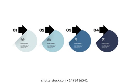 Infographic. Vector Infographic design template with icons and 4 numbers options or steps. Can be used for process diagram, presentations, workflow layout, banner, flow chart, info graph.
