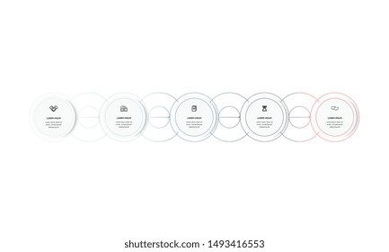 Infographic. Vector Infographic design template with icons and 5 numbers options or steps. Can be used for process diagram, presentations, workflow layout, banner, flow chart, info graph.