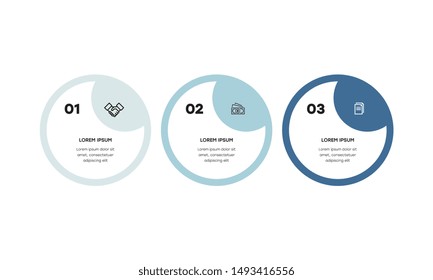 Infographic. Vector Infographic design template with icons and 3 numbers options or steps. Can be used for process diagram, presentations, workflow layout, banner, flow chart, info graph.
