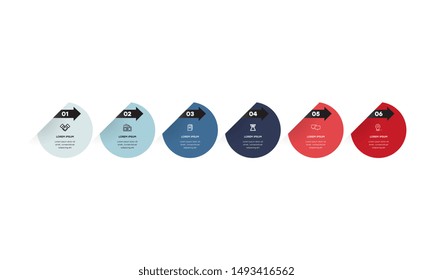 Infographic. Vector Infographic design template with icons and 6 numbers options or steps. Can be used for process diagram, presentations, workflow layout, banner, flow chart, info graph.