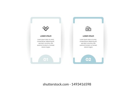 Infographic. Vector Infographic design template with icons and 2 numbers options or steps. Can be used for process diagram, presentations, workflow layout, banner, flow chart, info graph.