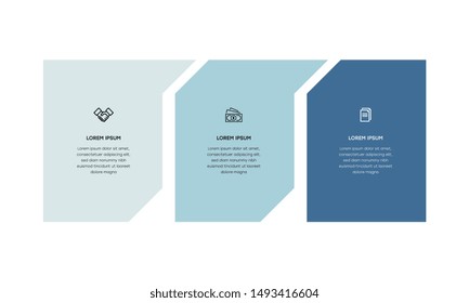 Infographic. Vector Infographic design template with icons and 3 numbers options or steps. Can be used for process diagram, presentations, workflow layout, banner, flow chart, info graph.