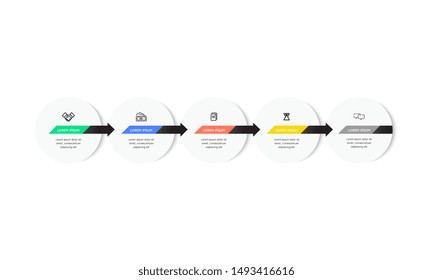 Infographic. Vector Infographic design template with icons and 5 numbers options or steps. Can be used for process diagram, presentations, workflow layout, banner, flow chart, info graph.