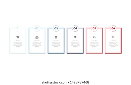 Infographic. Vector Infographic design template with icons and 6 numbers options or steps. Can be used for process diagram, presentations, workflow layout, banner, flow chart, info graph.