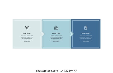 Infographic. Vector Infographic design template with icons and 3 numbers options or steps. Can be used for process diagram, presentations, workflow layout, banner, flow chart, info graph.