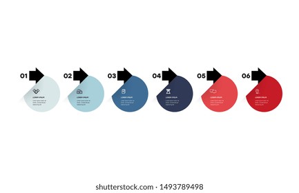 Infographic. Vector Infographic design template with icons and 6 numbers options or steps. Can be used for process diagram, presentations, workflow layout, banner, flow chart, info graph.