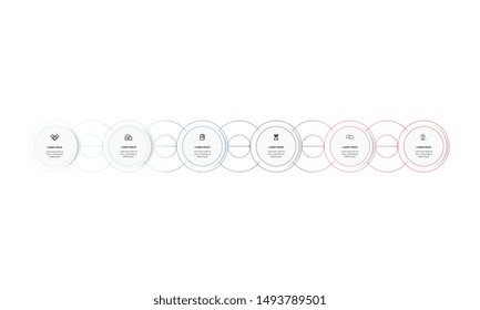 Infographic. Vector Infographic design template with icons and 6 numbers options or steps. Can be used for process diagram, presentations, workflow layout, banner, flow chart, info graph.