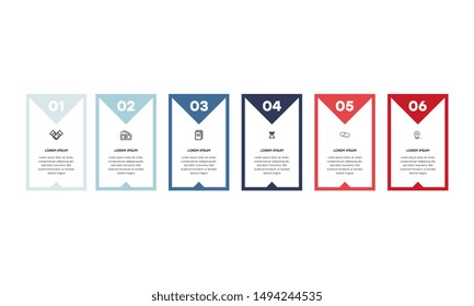 Infographic. Vector Infographic design template with icons and 6 numbers options or steps. Can be used for process diagram, presentations, workflow layout, banner, flow chart, info graph.