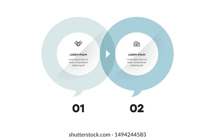 Infographic. Vector Infographic design template with icons and 2 numbers options or steps. Can be used for process diagram, presentations, workflow layout, banner, flow chart, info graph.