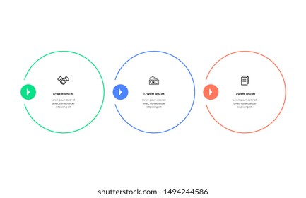 Infographic. Vector Infographic design template with icons and 3 numbers options or steps. Can be used for process diagram, presentations, workflow layout, banner, flow chart, info graph.