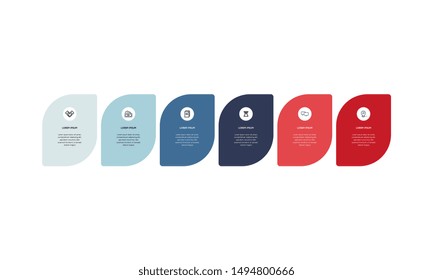 Infographic. Vector Infographic design template with icons and 6 numbers options or steps. Can be used for process diagram, presentations, workflow layout, banner, flow chart, info graph.