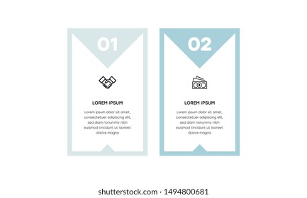 Infographic. Vector Infographic design template with icons and 2 numbers options or steps. Can be used for process diagram, presentations, workflow layout, banner, flow chart, info graph.